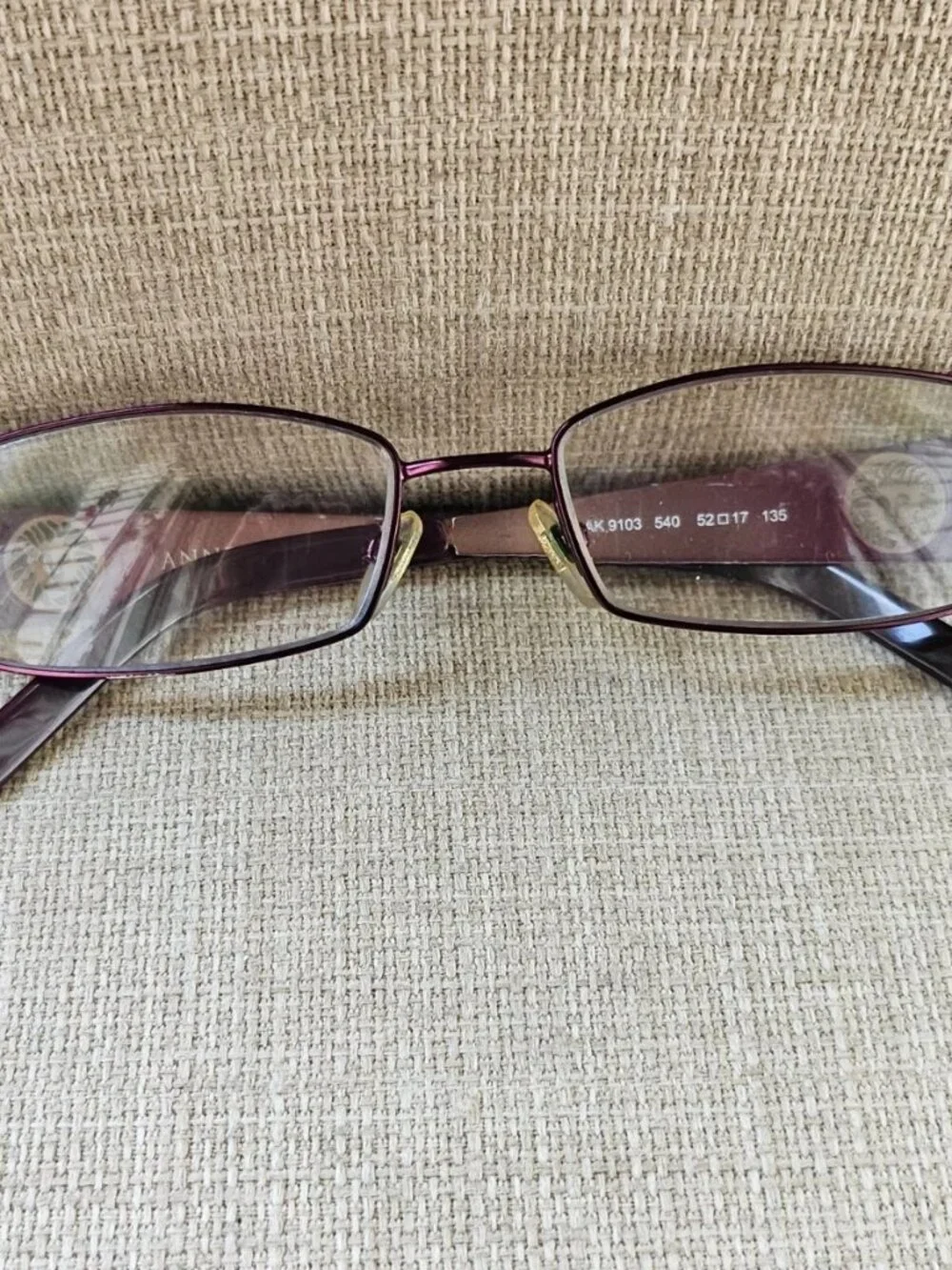 Anne Klein Women Glasses Frame AK9103 540 Eyewear Purple Tone Metal Eyeglasses